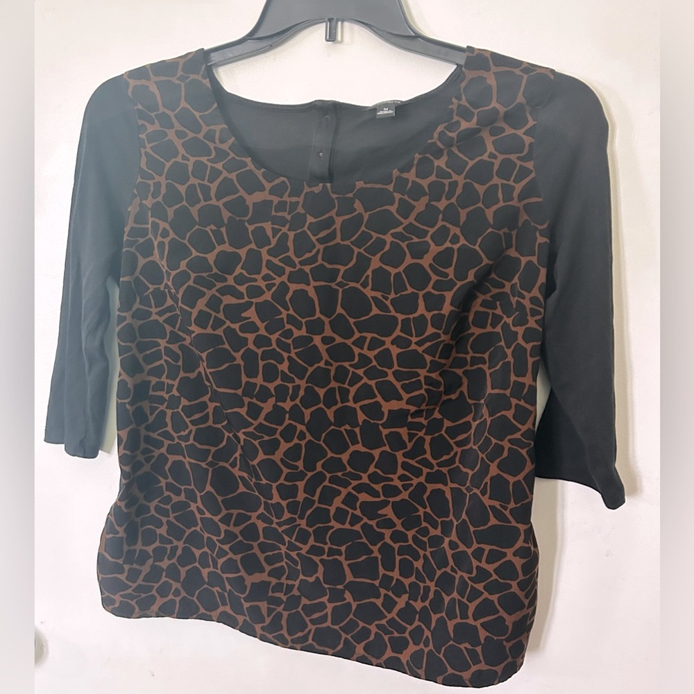 Ann Taylor Animal Print 3/4 Sleeve Blouse